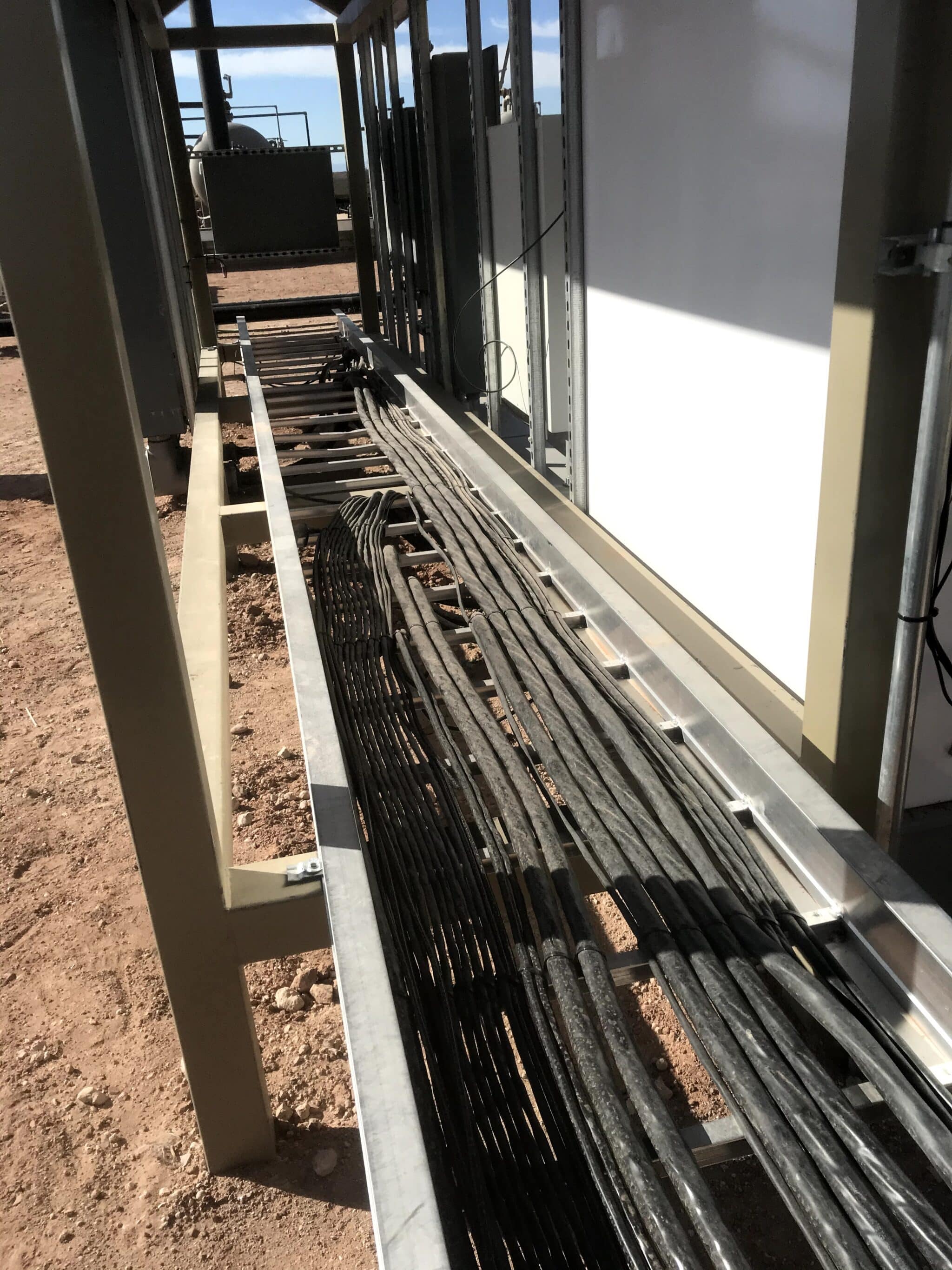 wescom rewiring job in organized rows