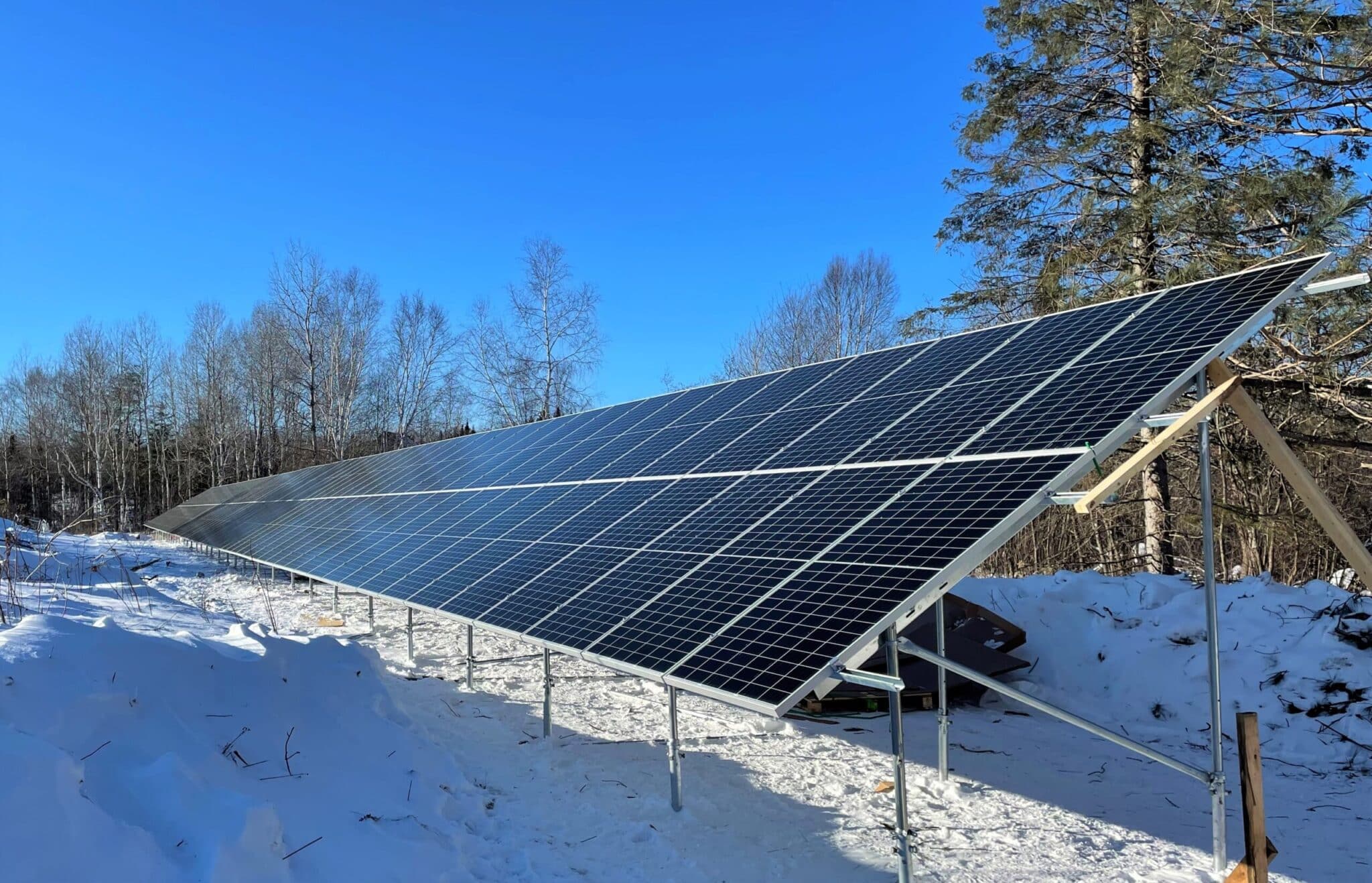 Solar panels in winter