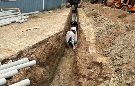 residential trench for electrical conduit